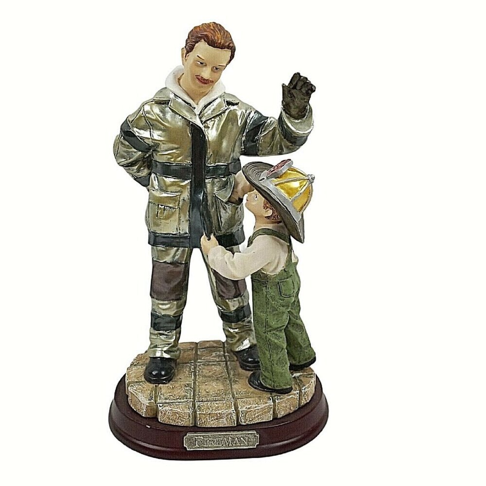 Firefighter Figurine Fireman Little Boy Reaching in Pocket Herco 10.5" Gift
